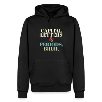 ELA Professeur Lettres et Périodes Bruh Grammaire - Sweat à capuche Premium bio Homme - noir - Devant - Nico (187cm)