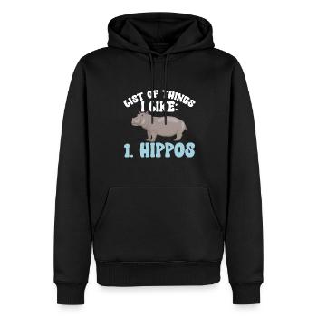 Hippopotame Hippopotame - Sweat à capuche Premium bio Homme - noir - Devant - Nico (187cm)