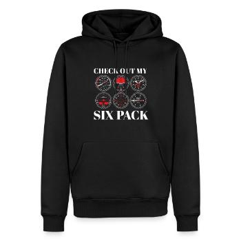 Funny Pilot Six Pack Aviation Flight Simulation - Männer Premium Bio Hoodie - Schwarz - Vorne - Nico (187cm)