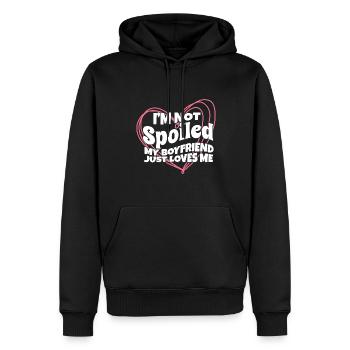 Proud Girlfriend I'm Not Spoiled My BF Just Loves - Männer Premium Bio Hoodie - Schwarz - Vorne - Nico (187cm)