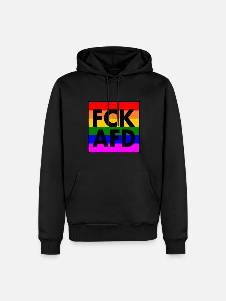 Fck afd - Sweat à capuche Premium bio Homme - noir
