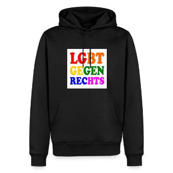 Les LGBT contre la droite - Sweat à capuche Premium bio Homme - noir - Devant - Nico (187cm)