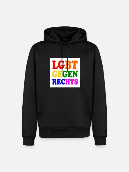 Lgbt gegen rechts - Männer Premium Bio Hoodie - Schwarz