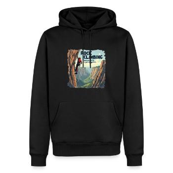 L’escalade - parce que la gravité n’est qu’une suggestion - Sweat à capuche Premium bio Homme - noir - Devant - Nico (187cm)