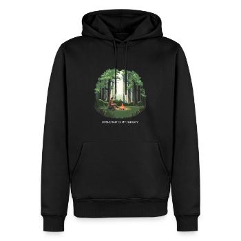Le bushcraft est ma thérapie – Nature & Survival - Sweat à capuche Premium bio Homme - noir - Devant - Nico (187cm)