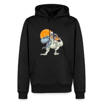 Skelett Reitmama Dinosaurier - Männer Premium Bio Hoodie - Schwarz - Vorne - Nico (187cm)