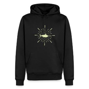 Mon requin requin - Sweat à capuche Premium bio Homme - noir - Devant - Nico (187cm)