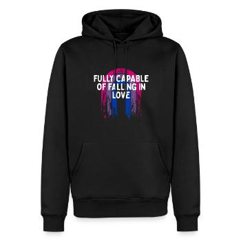 Capable of Falling in Love Bisexual LGBTQ Bi - Men’s Premium Organic Hoodie - black - Front - Nico (187cm)