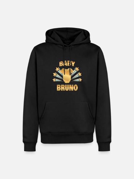 Naissance enceinte Bébé Bruno - Sweat à capuche Premium bio Homme - noir
