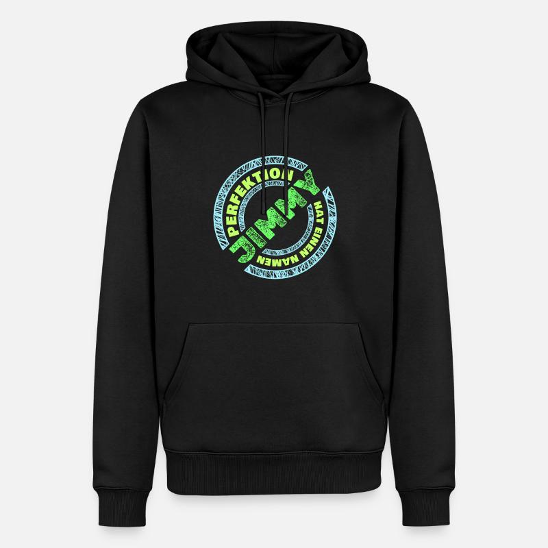 Perfektion Perfekt Jimmy - Männer Premium Bio Hoodie - Schwarz