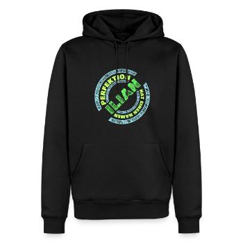 Perfektion Ilian - Männer Premium Bio Hoodie - Schwarz - Vorne - Nico (187cm)