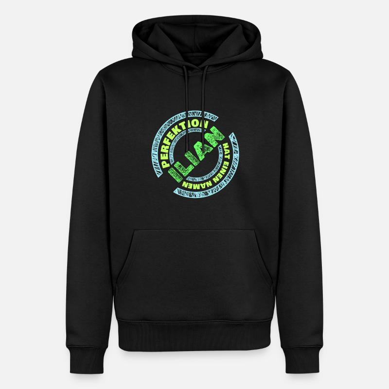 Perfektion Ilian - Männer Premium Bio Hoodie - Schwarz