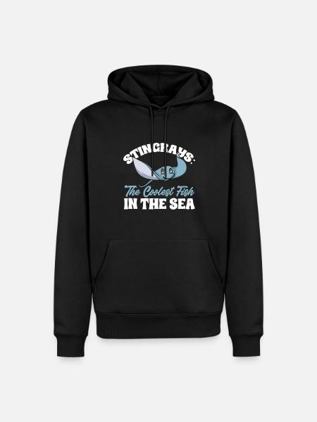 Stachelrochen Mantarochen Ozean Rochen - Männer Premium Bio Hoodie - Schwarz