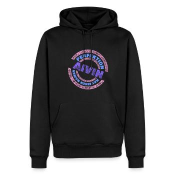 Geschenk für Alvin - Männer Premium Bio Hoodie - Schwarz - Vorne - Nico (187cm)