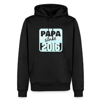 Vater 2016 - Männer Premium Bio Hoodie - Schwarz - Vorne - Nico (187cm)