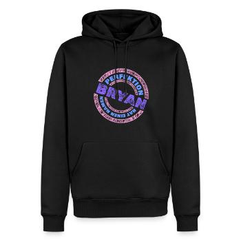 Perfektion Bryan - Männer Premium Bio Hoodie - Schwarz - Vorne - Nico (187cm)