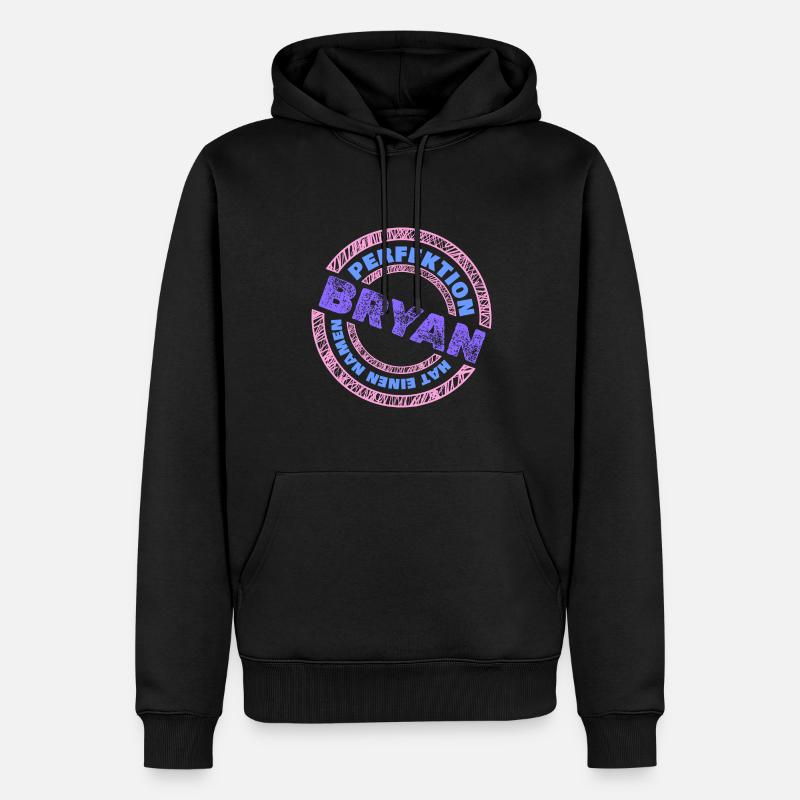 Perfektion Bryan - Männer Premium Bio Hoodie - Schwarz