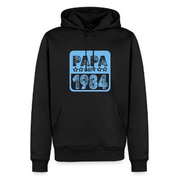 seit 1984 - Männer Premium Bio Hoodie - Schwarz - Vorne - Nico (187cm)