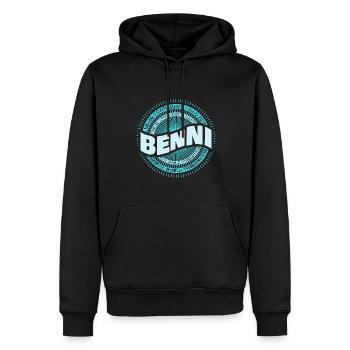 Name Benni - Männer Premium Bio Hoodie - Schwarz - Vorne - Nico (187cm)