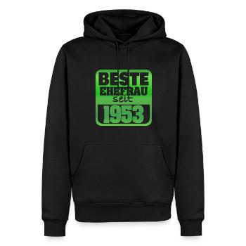 1953 - Männer Premium Bio Hoodie - Schwarz - Vorne - Nico (187cm)