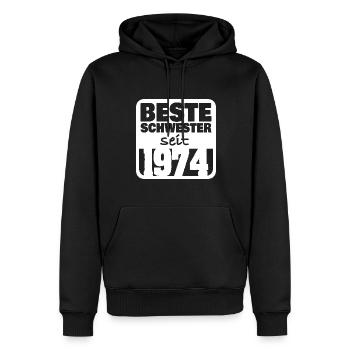 Geschwister 1974 - Männer Premium Bio Hoodie - Schwarz - Vorne - Nico (187cm)