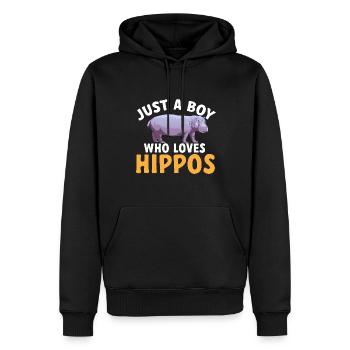 Hippopotame Hippopotame - Sweat à capuche Premium bio Homme - noir - Devant - Nico (187cm)