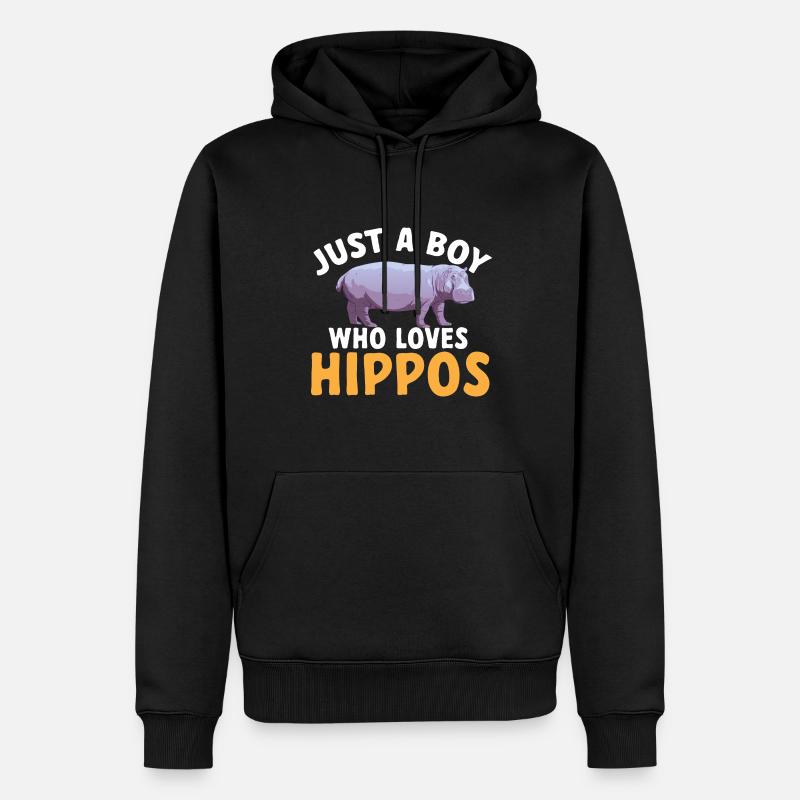 Flusspferd Nilpferd - Männer Premium Bio Hoodie - Schwarz