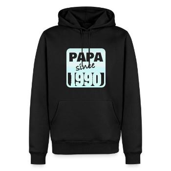 1990 - Männer Premium Bio Hoodie - Schwarz - Vorne - Nico (187cm)