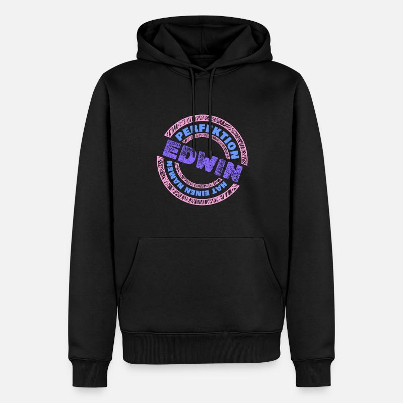 Edwin - Männer Premium Bio Hoodie - Schwarz