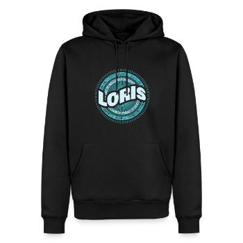 Geschenk für Loris - Männer Premium Bio Hoodie - Schwarz - Vorne - Nico (187cm)