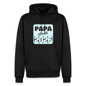 2026 - Männer Premium Bio Hoodie - Schwarz - Vorne - Nico (187cm)