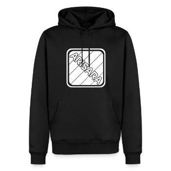 Geschenk für Arisara - Männer Premium Bio Hoodie - Schwarz - Vorne - Nico (187cm)