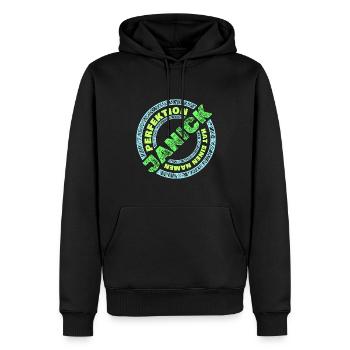 Stéphanie - Sweat à capuche Premium bio Homme - noir - Devant - Nico (187cm)