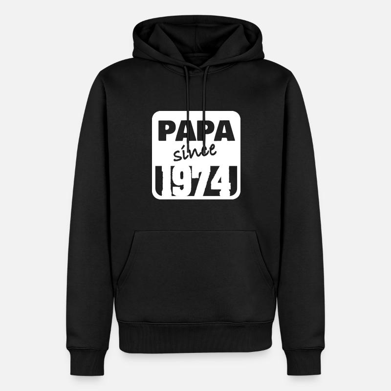 Papa 1974 - Sweat à capuche Premium bio Homme - noir