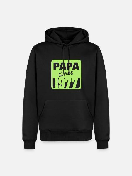 Papa 1977 - Men’s Premium Organic Hoodie - black