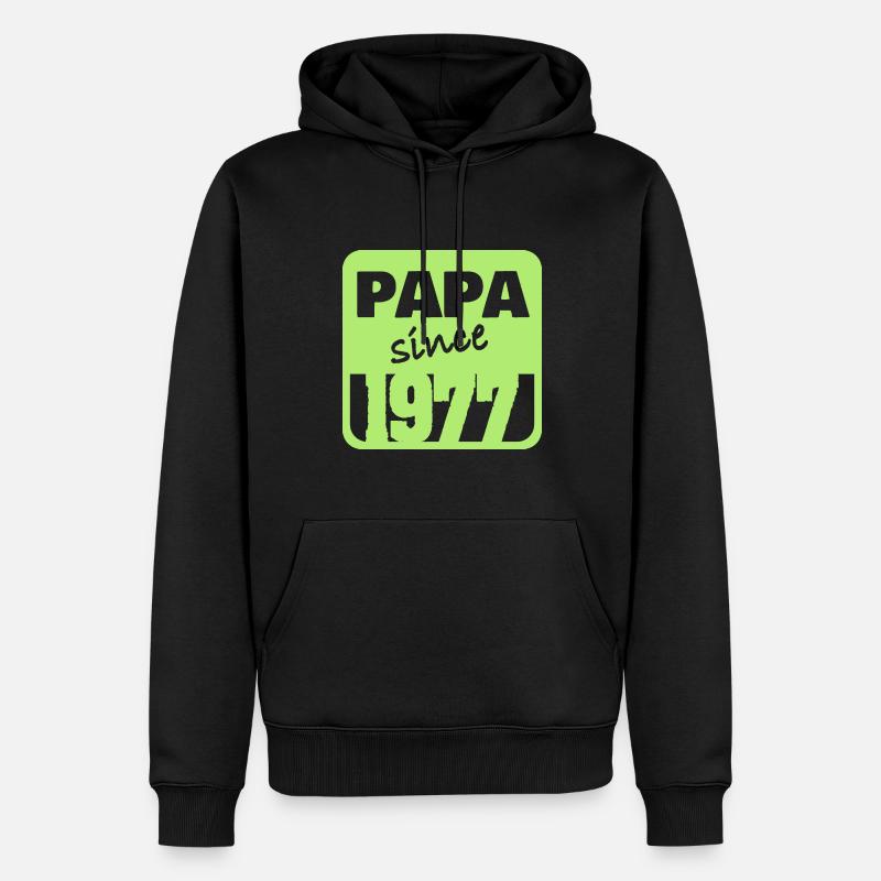 Papa 1977 - Sweat à capuche Premium bio Homme - noir