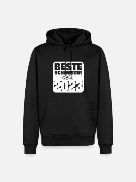 Schwester 2023 - Männer Premium Bio Hoodie - Schwarz