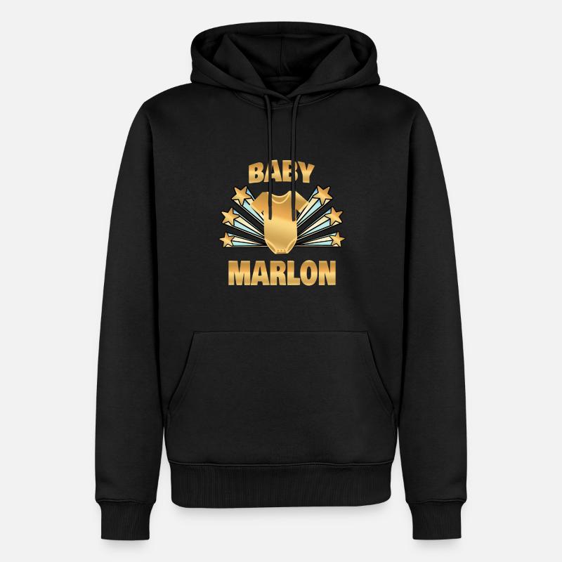 Marlon als Geburt - Männer Premium Bio Hoodie - Schwarz