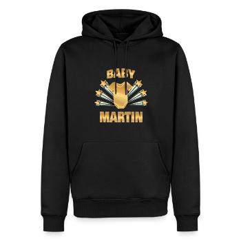 Martin - Sweat à capuche Premium bio Homme - noir - Devant - Nico (187cm)