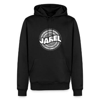 Jarel als Geschenkidee - Männer Premium Bio Hoodie - Schwarz - Vorne - Nico (187cm)