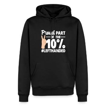 Linkshänder - Männer Premium Bio Hoodie - Schwarz - Vorne - Nico (187cm)