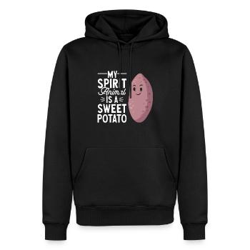Légumes-racines de patates douces - Sweat à capuche Premium bio Homme - noir - Devant - Nico (187cm)
