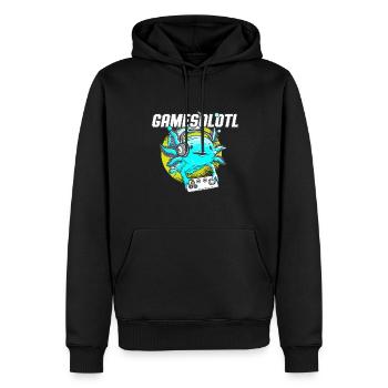 Video Game Player Axolotl Pun Axolotl Gamer - Männer Premium Bio Hoodie - Schwarz - Vorne - Nico (187cm)
