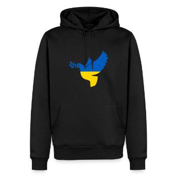 Ukraine Friedenstaube - Männer Premium Bio Hoodie - Schwarz - Vorne - Nico (187cm)