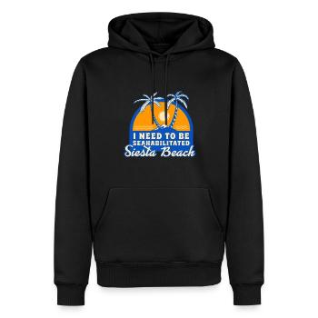 J’ai besoin d’être sahabilité Siesta Beach Été - Sweat à capuche Premium bio Homme - noir - Devant - Nico (187cm)