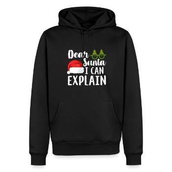 Joyeux Noël Noël Noël - Sweat à capuche Premium bio Homme - noir - Devant - Nico (187cm)