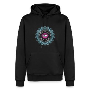 Observer of the devine - Männer Premium Bio Hoodie - Schwarz - Vorne - Nico (187cm)