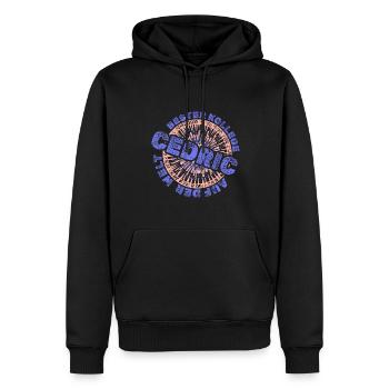 Geschenk für Cedric - Männer Premium Bio Hoodie - Schwarz - Vorne - Nico (187cm)
