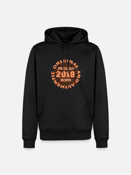 Jahr 2018 - Männer Premium Bio Hoodie - Schwarz