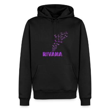 Spaßig Rivana - Männer Premium Bio Hoodie - Schwarz - Vorne - Nico (187cm)